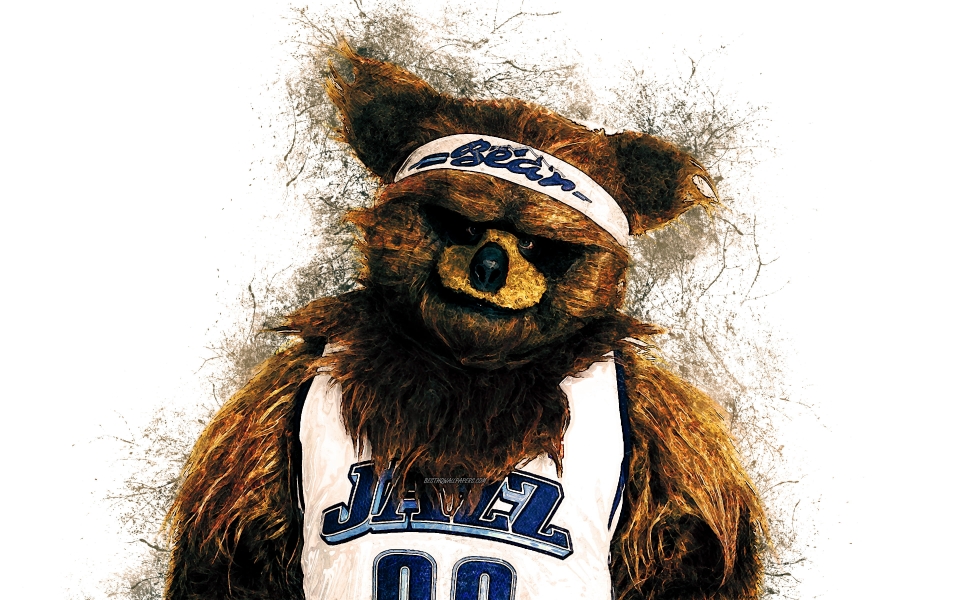 Download Jazz Bear NBA Mascot HD Wallpaper for Basketball Fans wallpaper