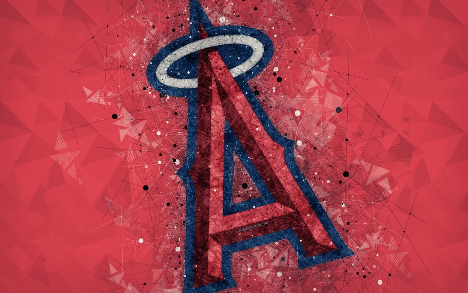 Download Los Angeles Angels Geometric Art American Baseball Club HD Wallpaper wallpaper