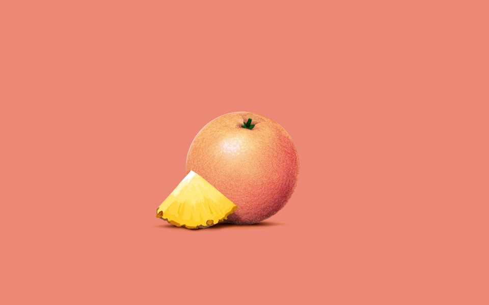 Download Minimalistic Grapefruit Fruits A Creative Delight in HD Wallpaper wallpaper