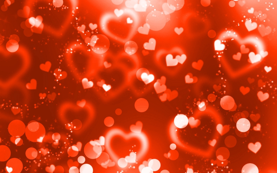 Download Orange Glare Hearts Creative Love Concepts with Abstract Orange Hearts HD Wallpaper wallpaper