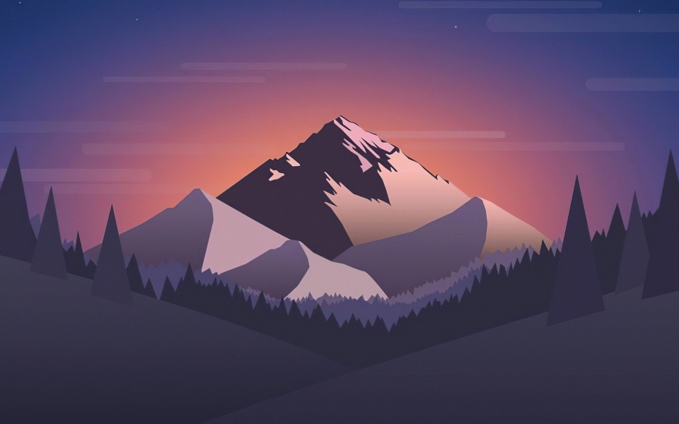 Download Serenity Peaks A Minimalist Mountain Landscape HD Wallpaper wallpaper