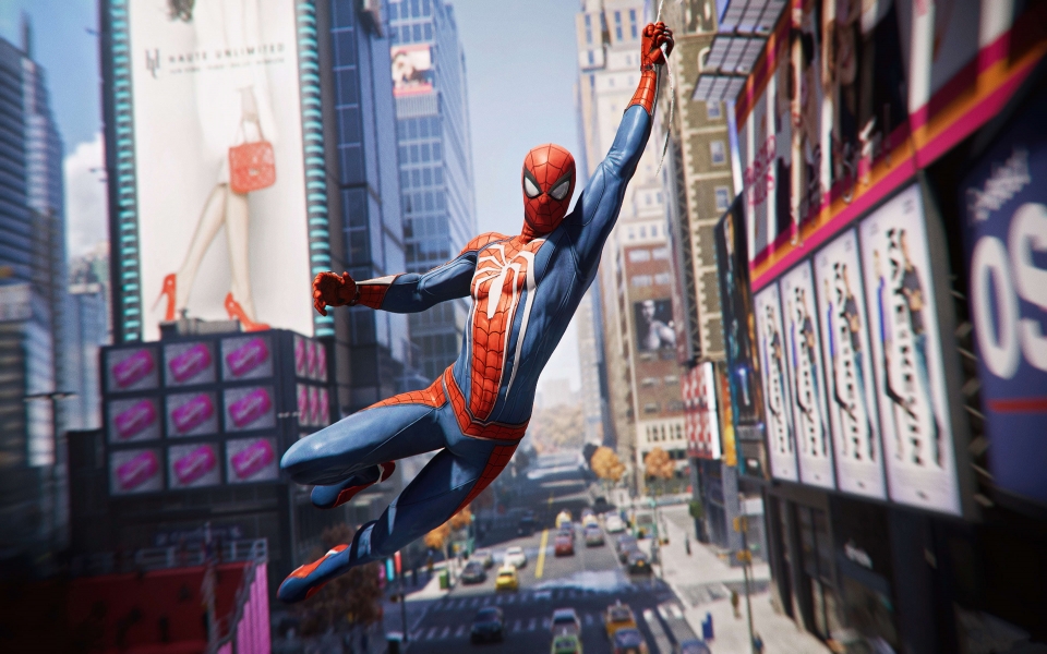 Download Spider-Man PS4 Pro: Marvel's Spectacular Superhero in HD Wallpaper wallpaper