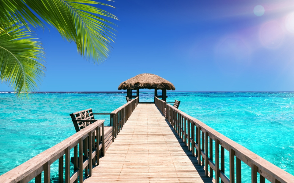 Download Tropical Paradis Bora Bora Ocean Bungalow HD Wallpaper wallpaper