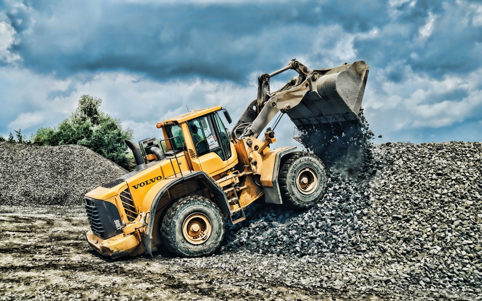 Download Volvo L180F Front Loader Construction Machinery HD Wallpaper wallpaper