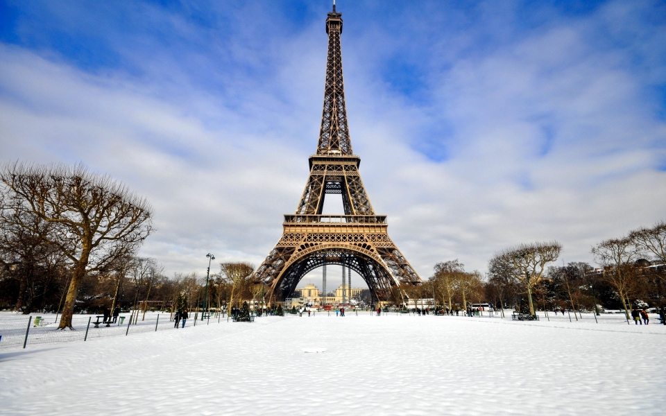 Download Winter in Paris Captivating Eiffel Tower and Champs Elysees HD Wallpaper wallpaper