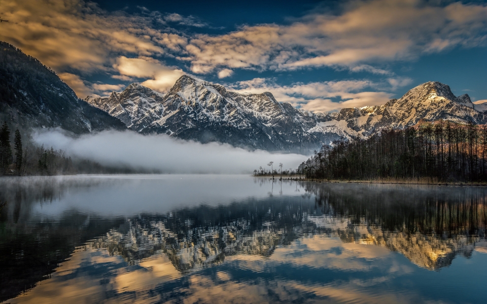 Download Winter Wonderl and Majestic Alps Mountain Peaks HD Wallpaper wallpaper