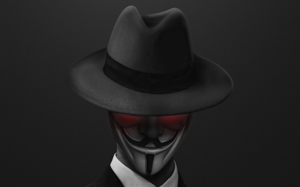Download Anonymous Hat Guy Dark Black Digital Art HD Wallpaper wallpaper