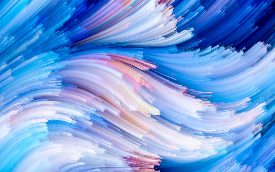 Download Blue Waves 3D Art Captivating Abstract Waves on a Blue Background wallpaper
