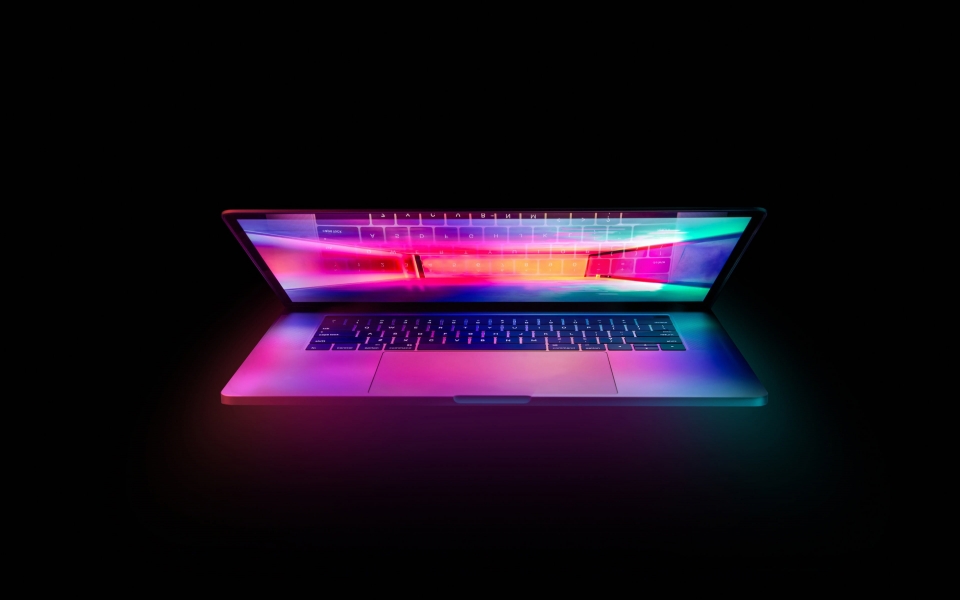 Download Colorful Laptop on Black Background Black Aesthetic HD Wallpaper wallpaper