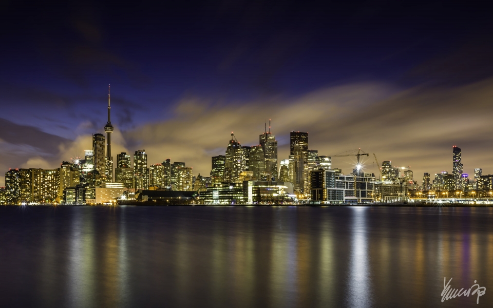 Download Enchanting Toronto Nightscape City Lights of Canada HD Wallpaper wallpaper