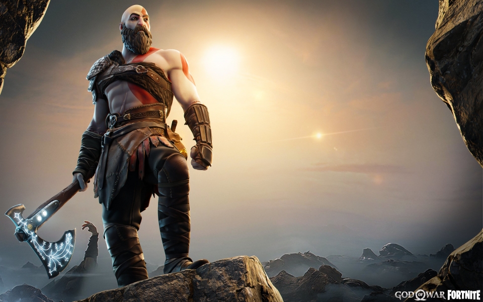 Download God of War Kratos in Fortnite Epic Clash of Legends HD Wallpaper wallpaper