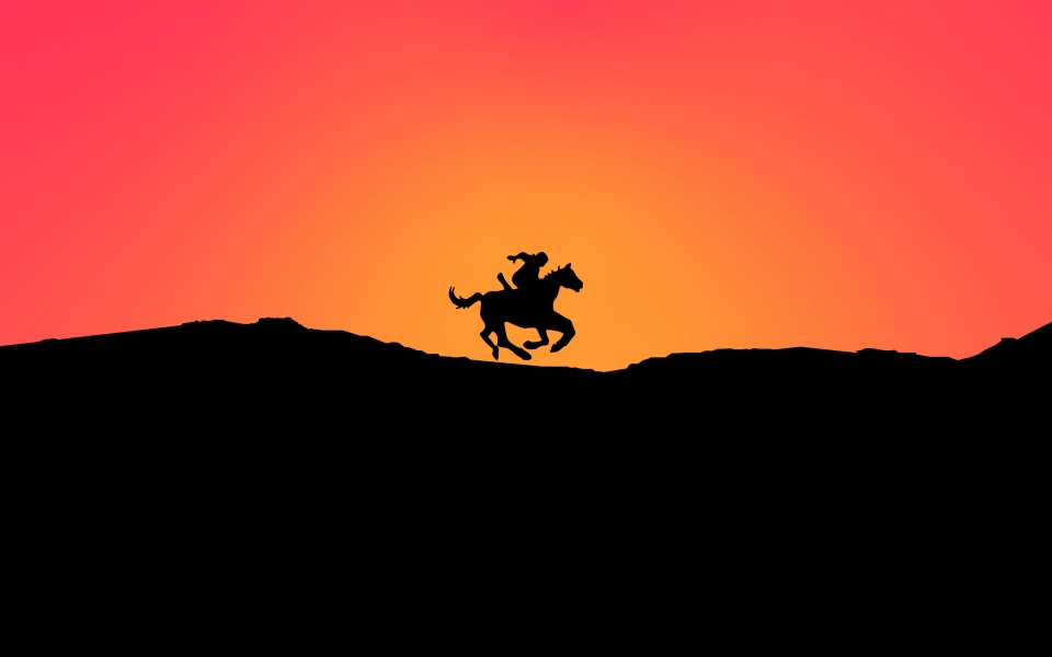 Download Horse Minimal Sunset Serene Minimalist Artwork in HD Wallpaper wallpaper