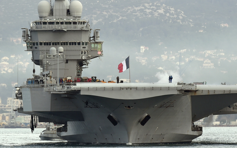 Download Majestic Guardian Charles de Gaulle R91 French Aircraft Carrier HD Wallpaper wallpaper