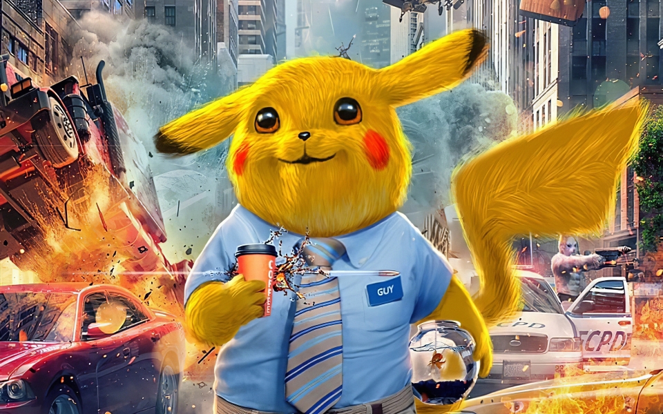 Download Pikachu as Guy Art HD Wallpaper wallpaper