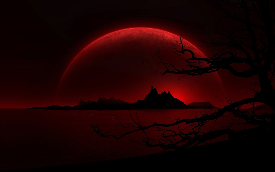 Download Red Planet Moon Captivating Digital Artwork in HD wallpaper