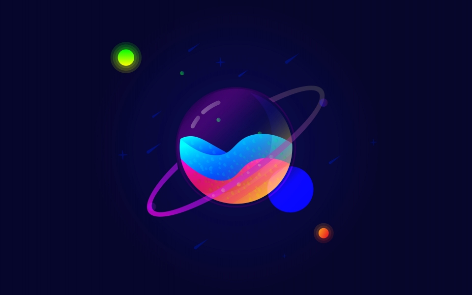 Download Saturn Cartoon Planet HD Wallpaper for macbook wallpaper