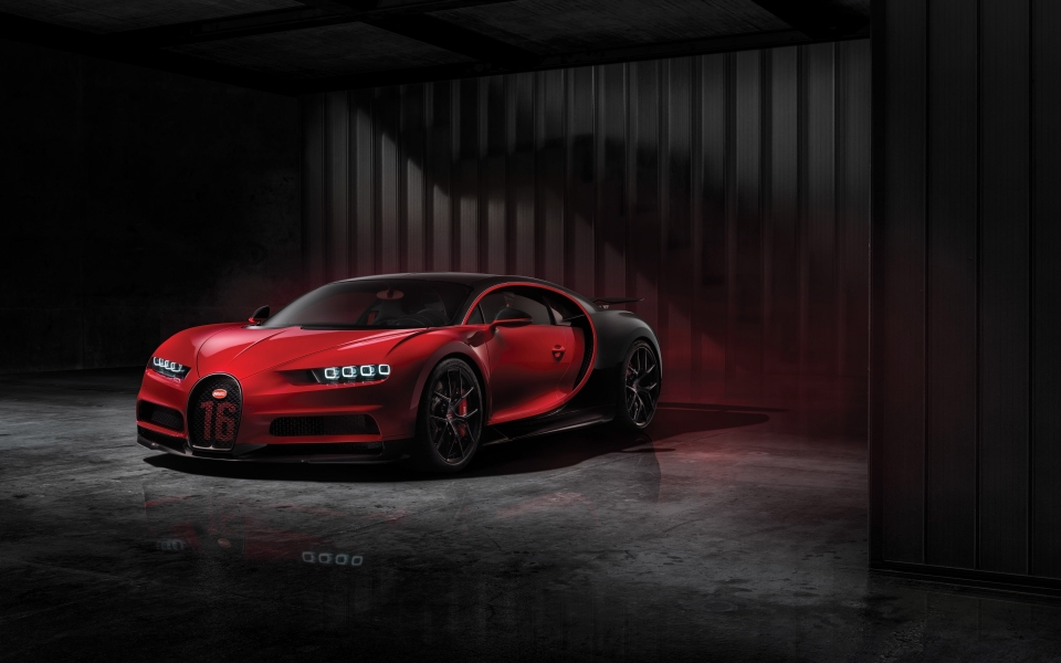 Download The Exquisite Bugatti Chiron Sport A Red Masterpiece for Hypercar Enthusiasts wallpaper
