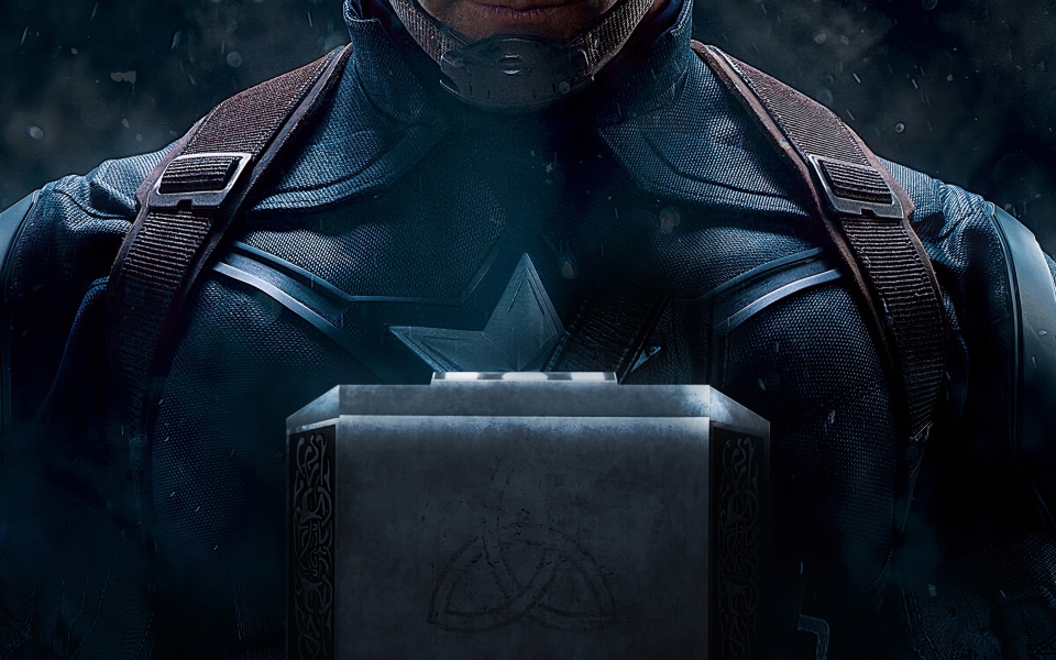 Download Captain America with Mjolnir HD 4K Wallpaper wallpaper