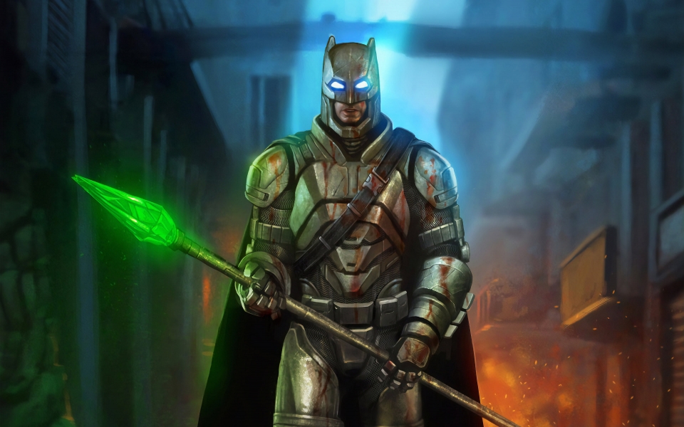 Download Batman with Krypton Sword Legendary Superhero Art HD Wallpaper wallpaper