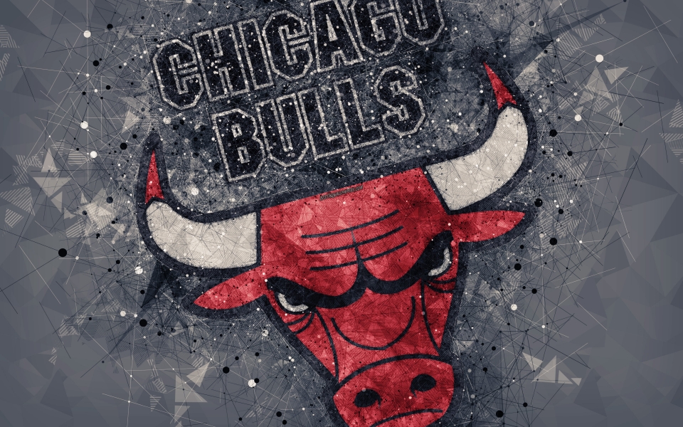 Download Chicago Bulls Geometric Art NBA Emblem HD 4K Wallpaper wallpaper
