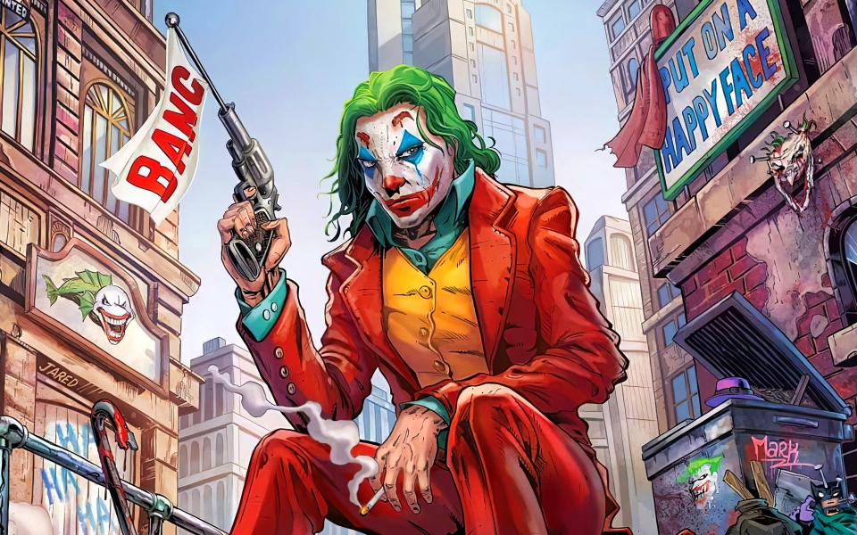 Download Joker with Gun Creative Fan Art HD Wallpaper wallpaper