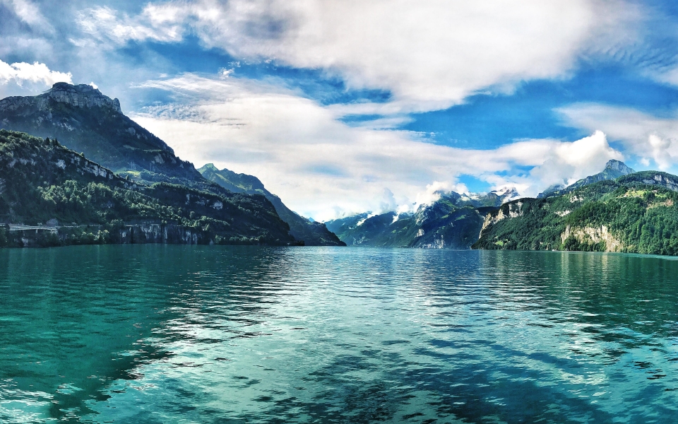 Download Lake Lucerne Mountain Lake Beautiful Landscape HD Wallpaper wallpaper
