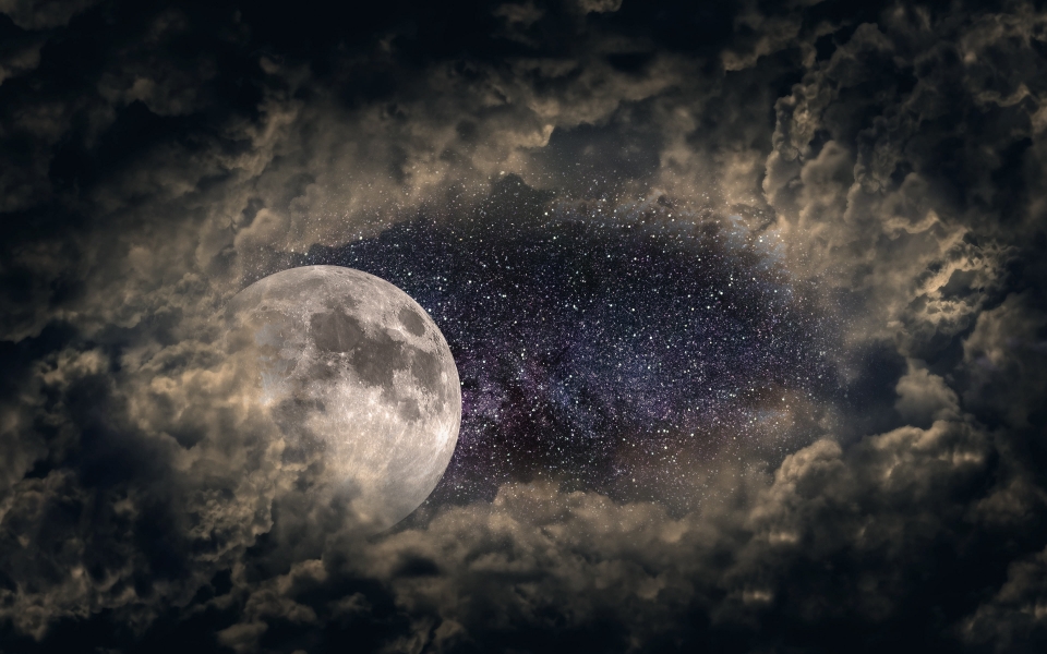 Download Moonlit Serenity A Starry Night Sky Wallpaper wallpaper