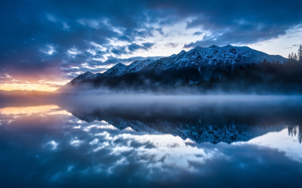 Download Mountain Reflection: Tranquil HD Wallpaper" wallpaper