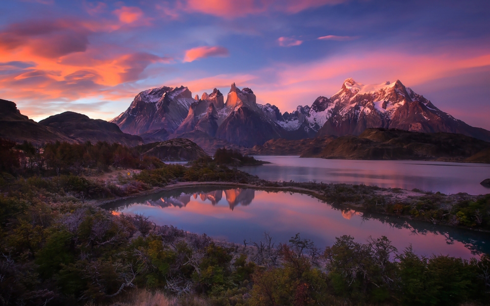 Download Patagonia Andes Mountains Lake HD 4K Wallpaper wallpaper
