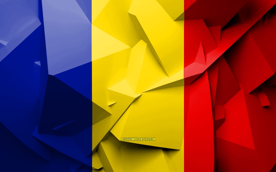 Download Romanian Pride Geometric Art Flag of Romania HD Wallpaper wallpaper