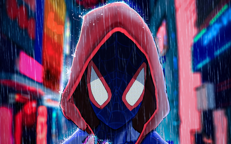 Download Spider Man in Red Hoodie HD Wallpaper Showcasing Superhero Artwork wallpaper