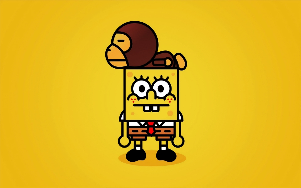 Download SpongeBob SquarePants Minimalist Yellow Joy HD Wallpaper wallpaper