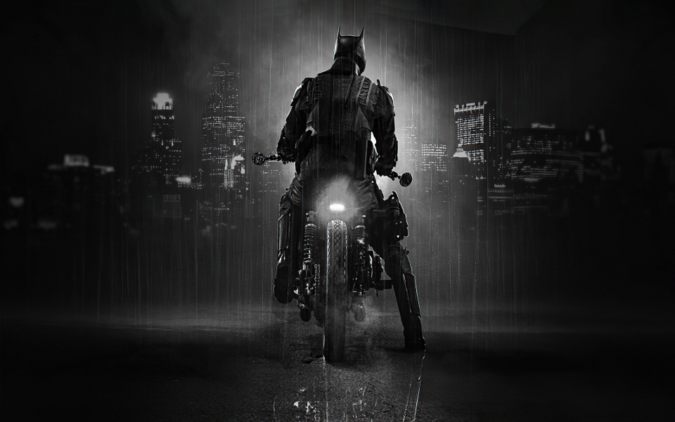 Download The Batman Movie Poster Monochrome HD 4K Wallpaper wallpaper