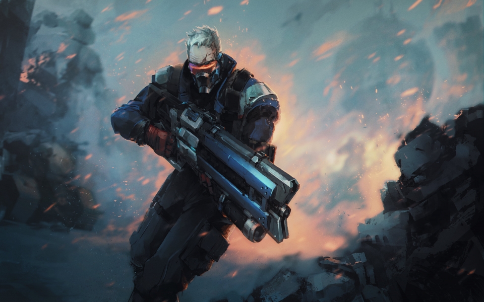 Download Vigilant Defender Overwatch Soldier 76 HD Wallpaper wallpaper
