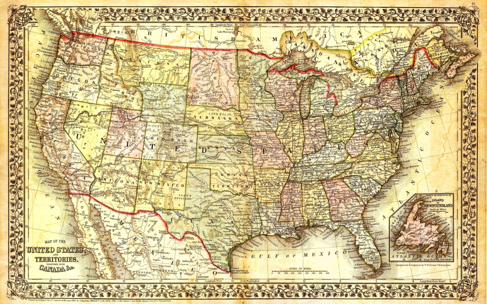 Download Vintage USA Map Nostalgic Old Paper Texture 4K Wallpaper wallpaper