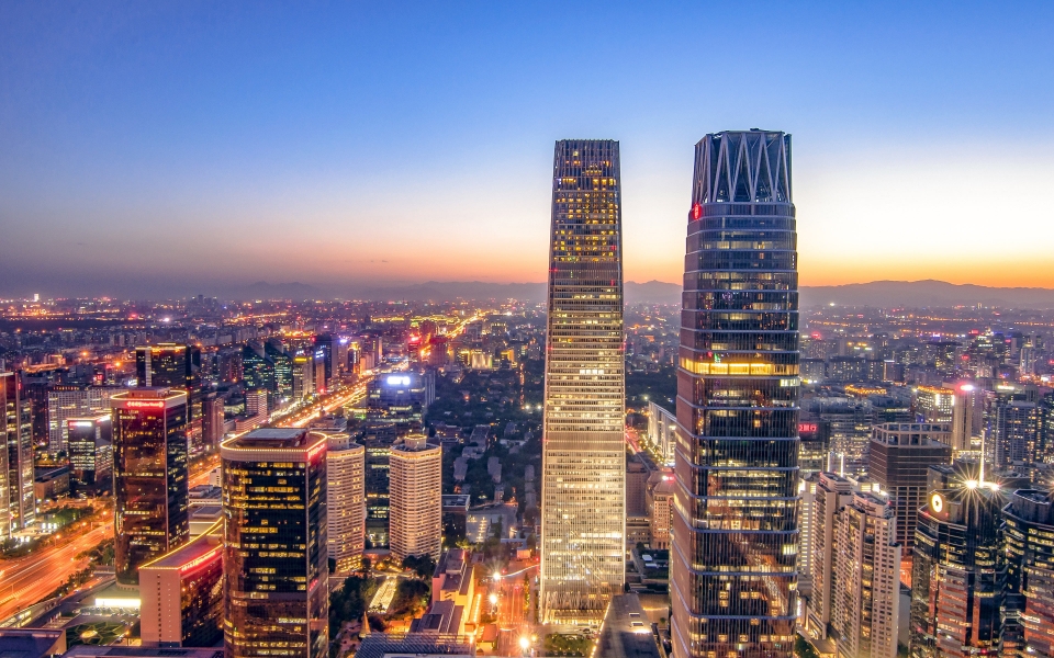 Download Beijing International Trade CBD Night HD Wallpaper of Captivating Cityscape wallpaper