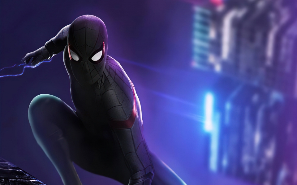 Download Black Spider Man Suit Superhero HD 4K 5K 6K Wallpaper wallpaper
