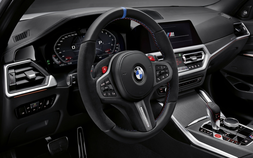 Download BMW M3 Competition M Performance Parts Interior 4K 5K 6K HD Wallpaper wallpaper