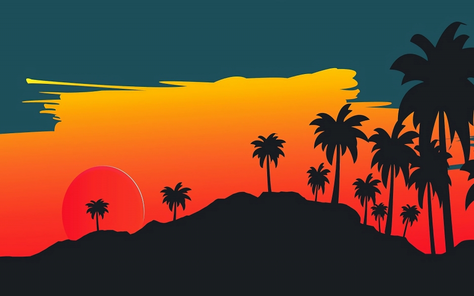 Download Sunset Painting HD 1366×768 1280×1024 Wallpaper wallpaper