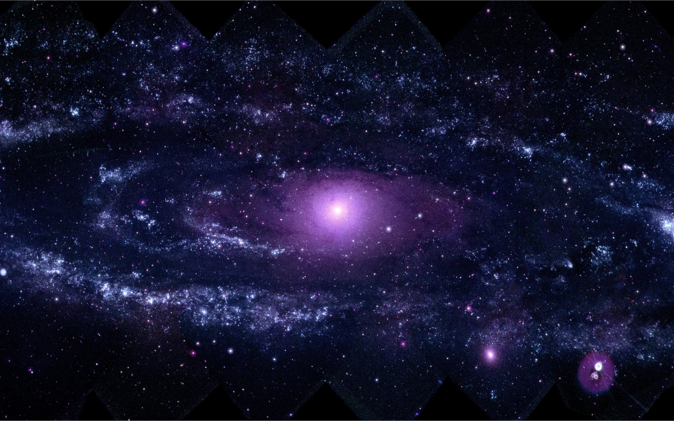 Download Incandescent Purple Galaxy on Black Sky HD 4K 5K 6K Wallpaper wallpaper
