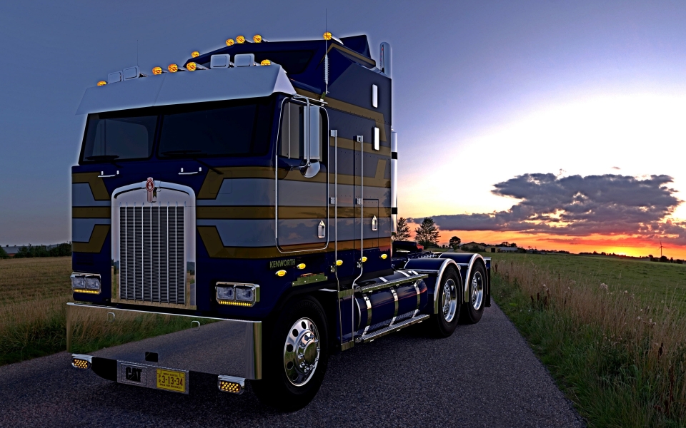 Download Truck American Cargo Transport 4K 5K 6K HD Wallpaper wallpaper