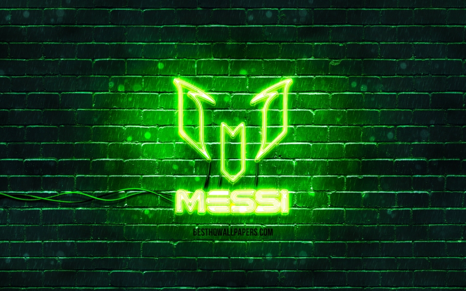 Download Lionel Messi Green Logo Fan Art HD 4K 5K 6K Wallpaper wallpaper