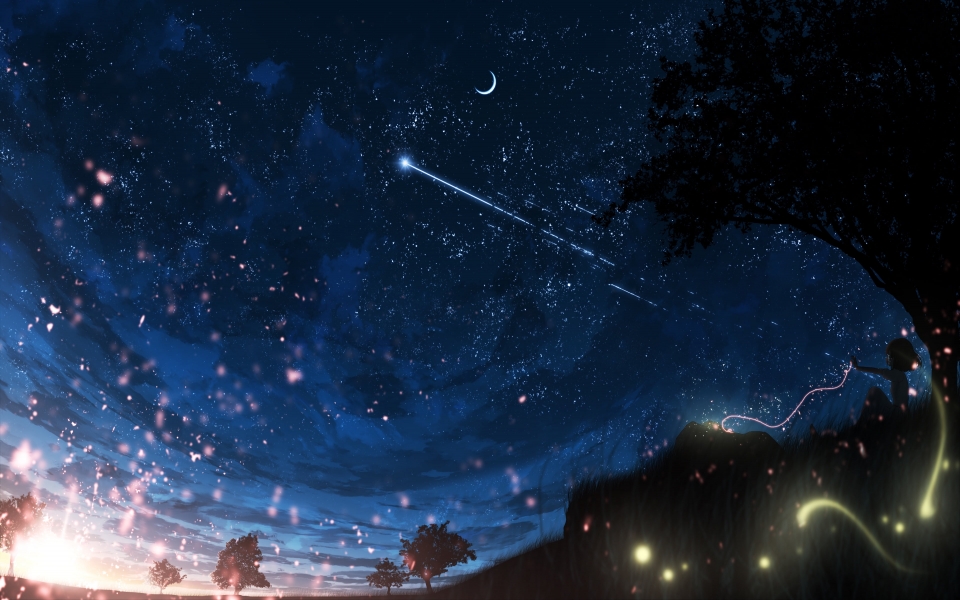 Download Moonlit Dreams in Anime Realm 4K 5K 6K 10K 16K 20K HD Wallpaper wallpaper