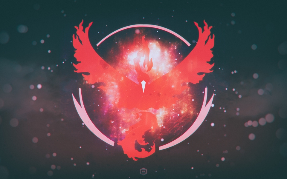 Download Pokemon Go Red Bird Emblematic Logo HD Wallpaper wallpaper
