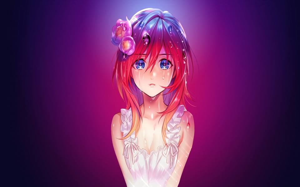 Download Artistic Depiction Sad Anime Girl in 4K 5K 6K 7K 8K HD Wallpaper wallpaper