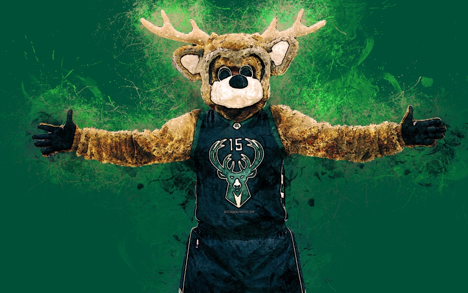 Download Bango Milwaukee Bucks Official Mascot Grunge Art HD Wallpaper wallpaper