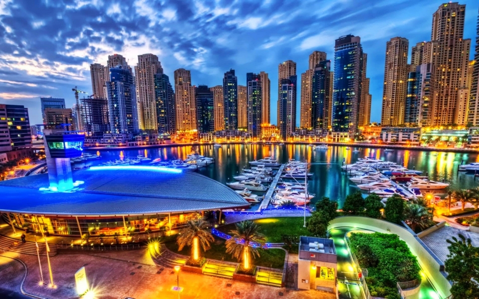 Download Dubai Nightscapes Pier 5K 6K 7K 8K 9K and 10K Wallpaper wallpaper