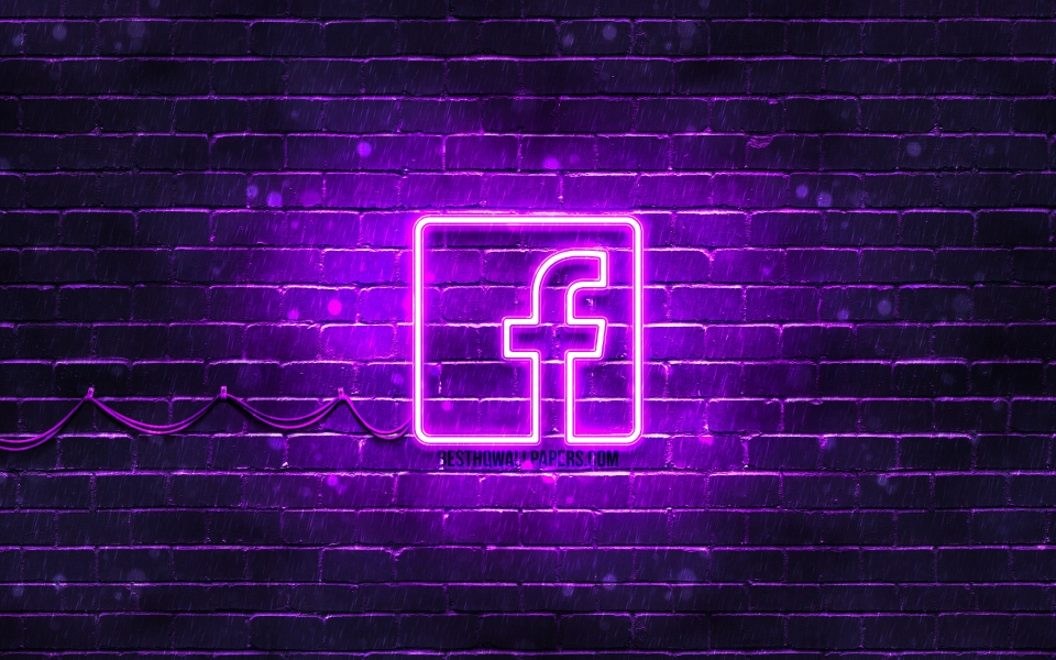 Download Facebook Neon Logo 4K 5K 6K 7K HD Wallpaper wallpaper