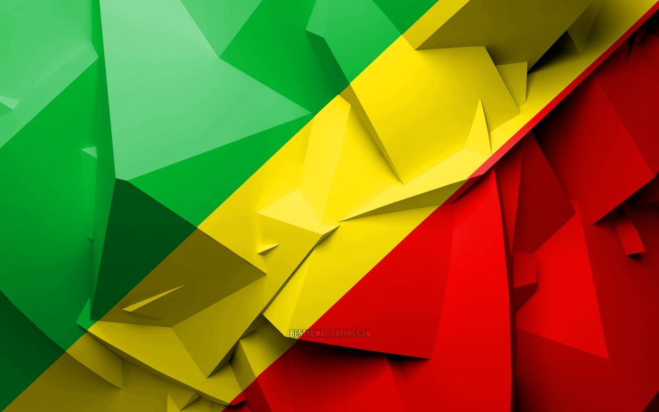 Download Republic of the Congo Flag Creative Geometric Art HD Wallpaper wallpaper