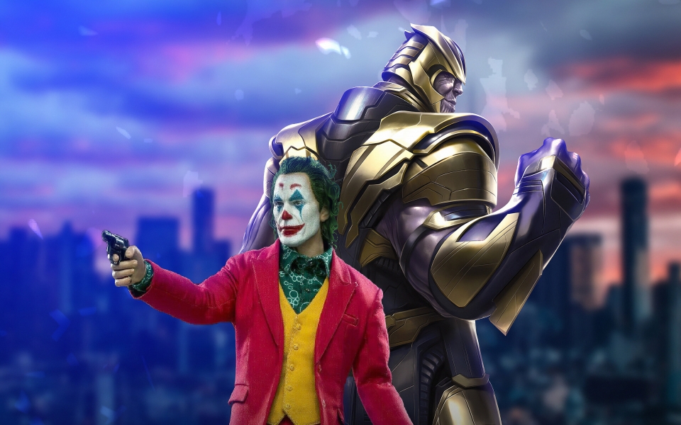 Download Joker and Thanos Superhero 2024 HD Wallpaper wallpaper